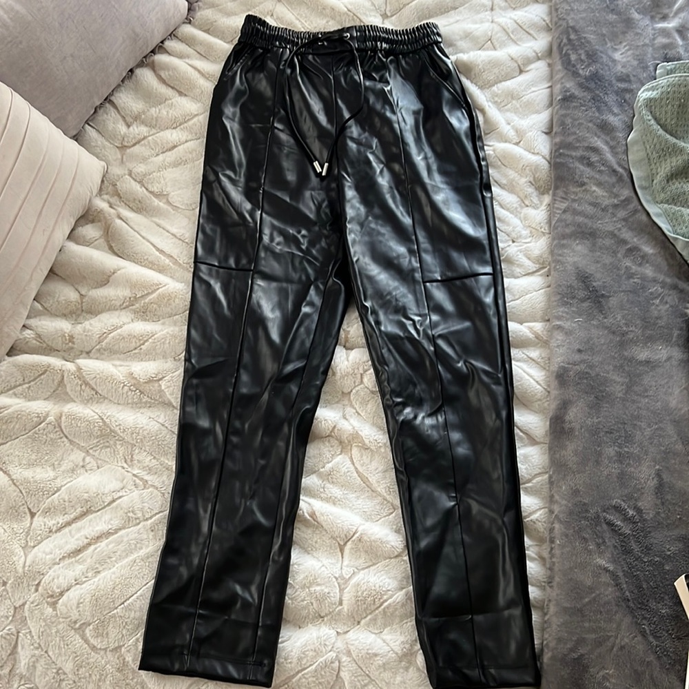 Vegan leather joggers